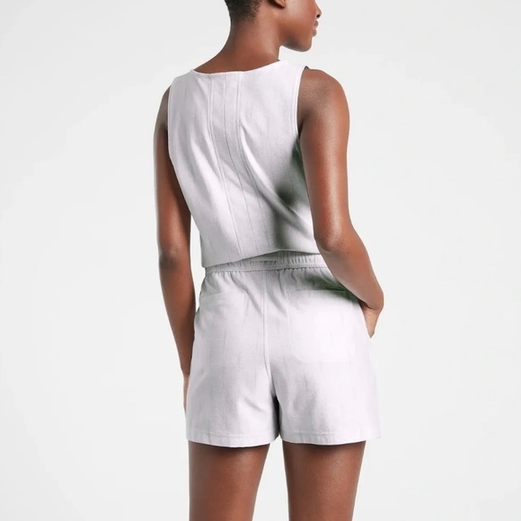 Athleta Grey Printed Farallon Romper Shorts Jumpsuit  - Size 1X - Picture 2 of 10